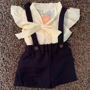 Navy Blue Romper and Tie Top.